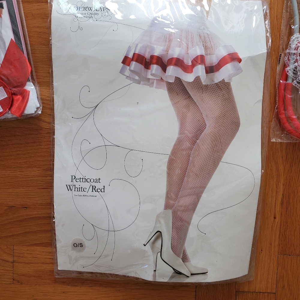 NWT adult red and white tutu, petticoat, dress up, halloween or play costume